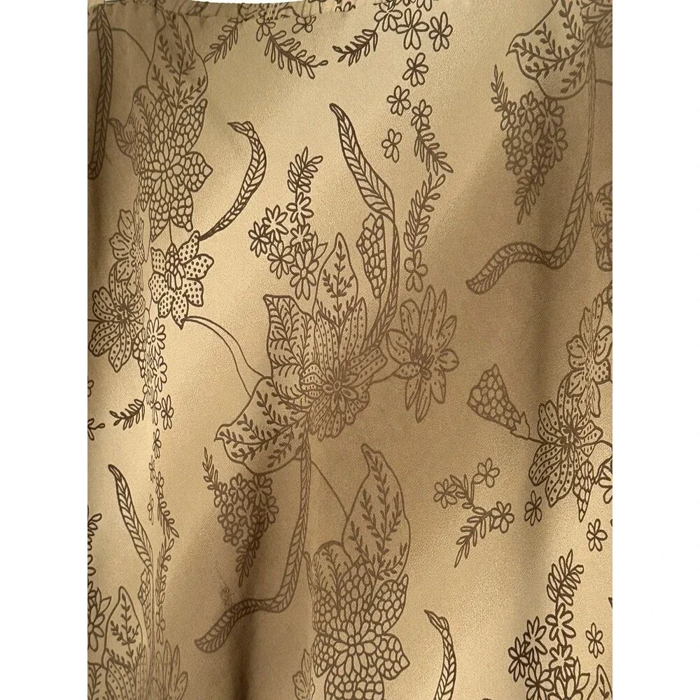 Vintage 90s Imagio Slip Skirt Sz L Lined Floral Flowy Boho Y2K